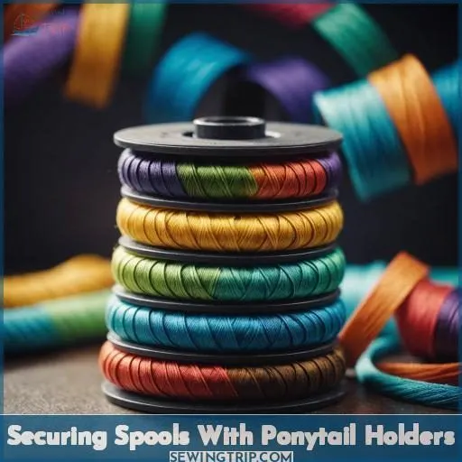 Securing Spools With Ponytail Holders