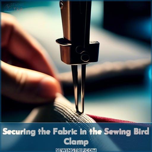 Securing the Fabric in the Sewing Bird Clamp
