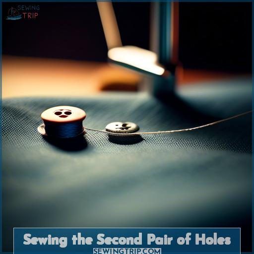 Sewing the Second Pair of Holes Sewing the Second Pair of Holes