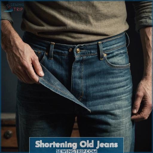 Shortening Old Jeans