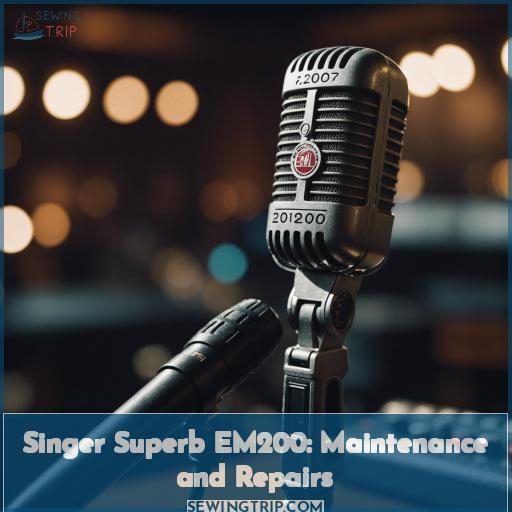 Singer Superb EM200: Maintenance and Repairs
