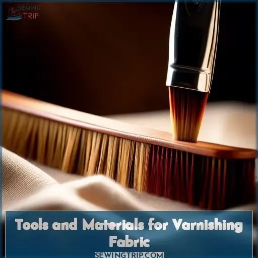 Tools and Materials for Varnishing Fabric