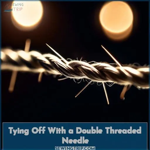 Tying Off With a Double Threaded Needle