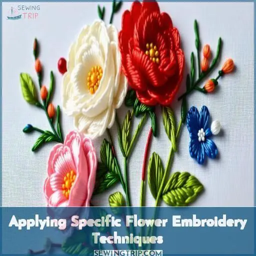 Applying Specific Flower Embroidery Techniques