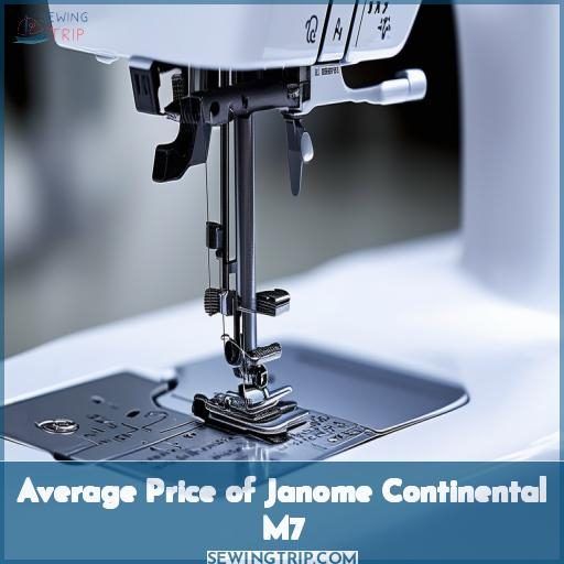 Average Price of Janome Continental M7