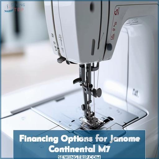 Financing Options for Janome Continental M7
