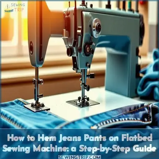 how to hem jeans pants on flat bed sewing machine