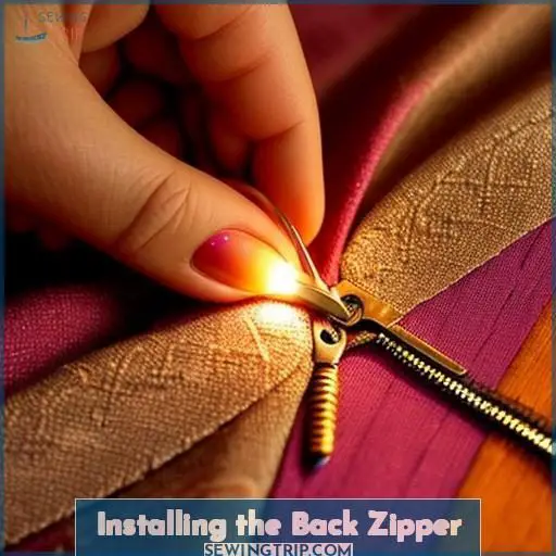 Installing the Back Zipper