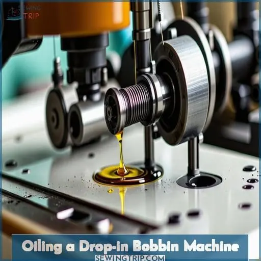 Oiling a Drop-in Bobbin Machine