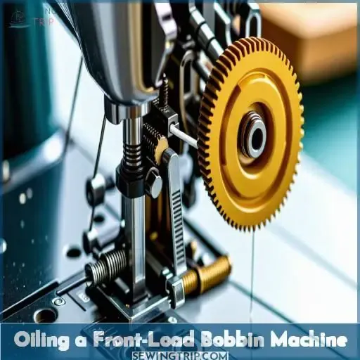 Oiling a Front-Load Bobbin Machine