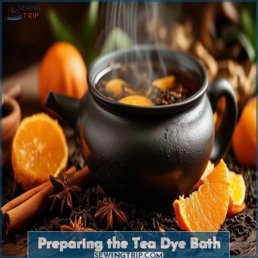 Preparing the Tea Dye Bath