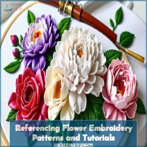 Referencing Flower Embroidery Patterns and Tutorials