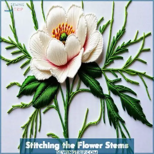 Stitching the Flower Stems