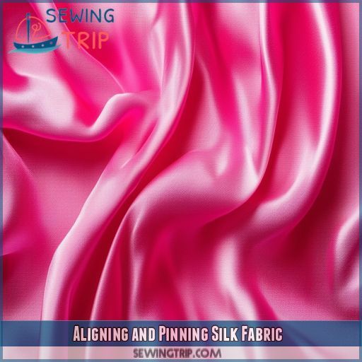Aligning and Pinning Silk Fabric