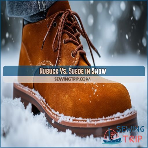 Nubuck Vs. Suede in Snow Nubuck Vs. Suede in Snow