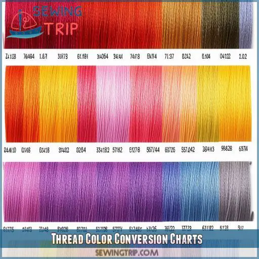 Thread Color Conversion Charts