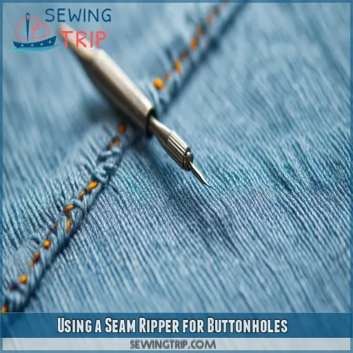 Using a Seam Ripper for Buttonholes