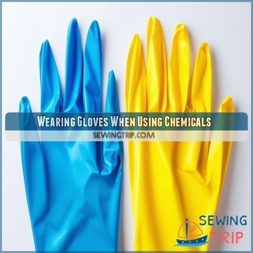 Wearing Gloves When Using Chemicals