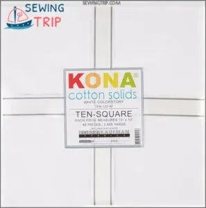 10in Squares Kona Solids White