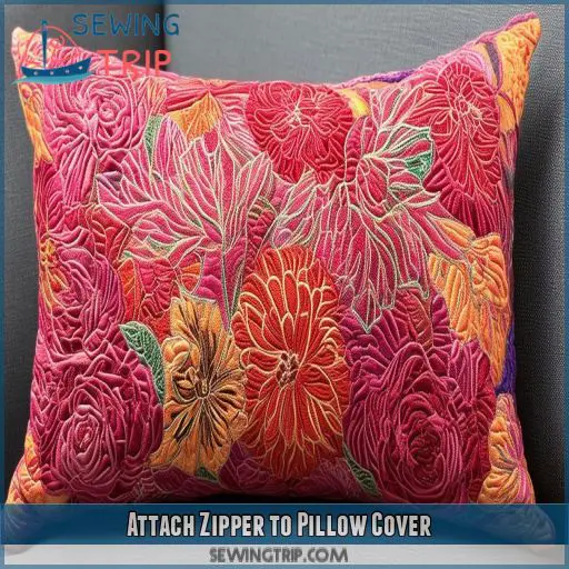 Attach Zipper to Pillow Cover