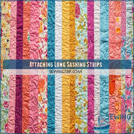 Attaching Long Sashing Strips