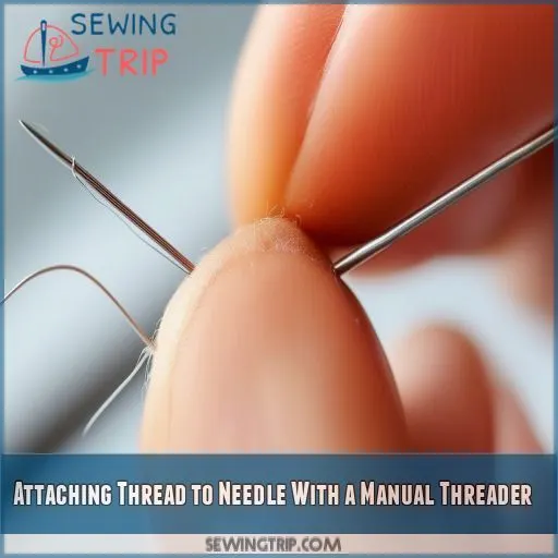 Attaching Thread to Needle With a Manual Threader