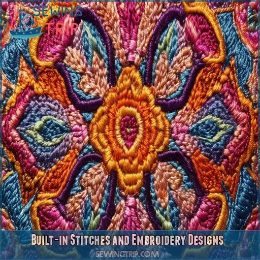 Built-in Stitches and Embroidery Designs