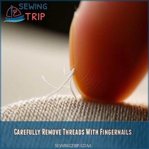 Carefully Remove Threads With Fingernails Carefully Remove Threads With Fingernails