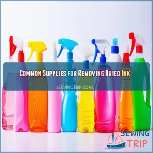 Common Supplies for Removing Dried Ink