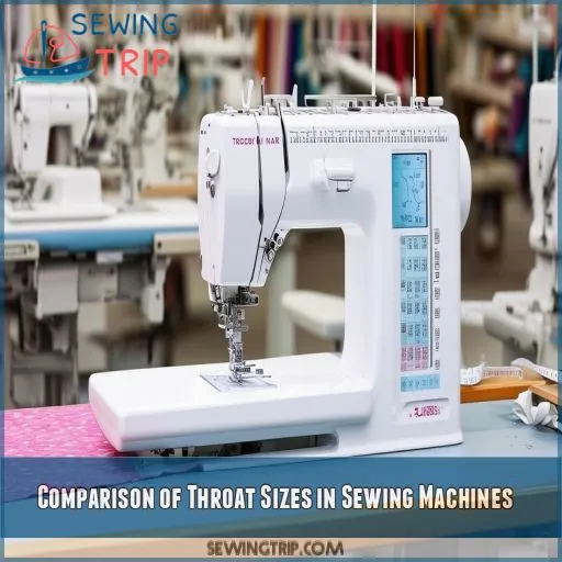 Comparison of Throat Sizes in Sewing Machines