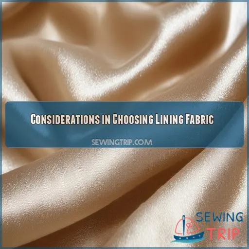 Considerations in Choosing Lining Fabric