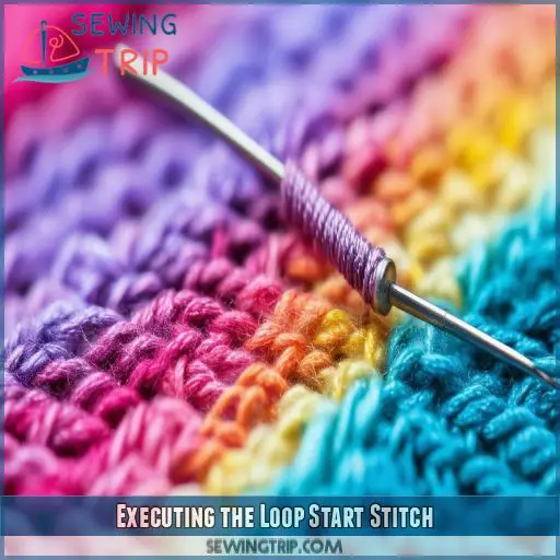 Executing the Loop Start Stitch