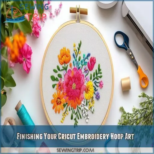 Finishing Your Cricut Embroidery Hoop Art