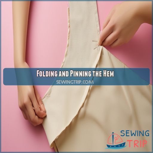 Folding and Pinning the Hem