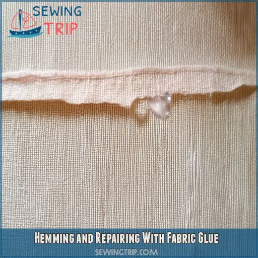 Hemming and Repairing With Fabric Glue