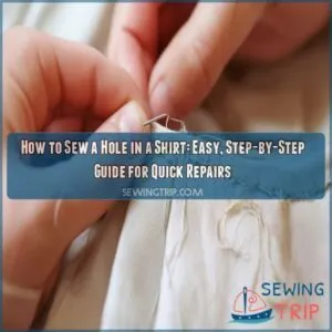 how to sew a hole in a shirt