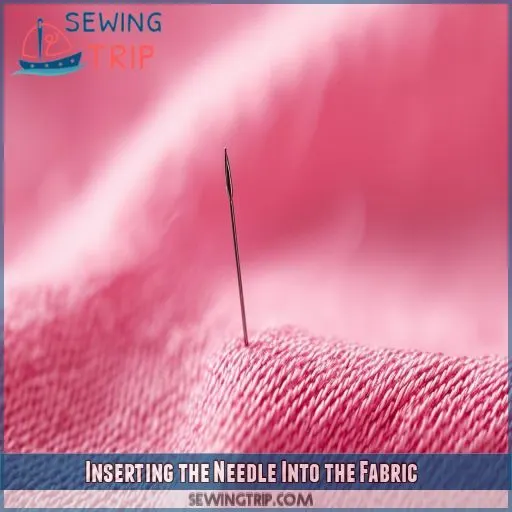 Inserting the Needle Into the Fabric