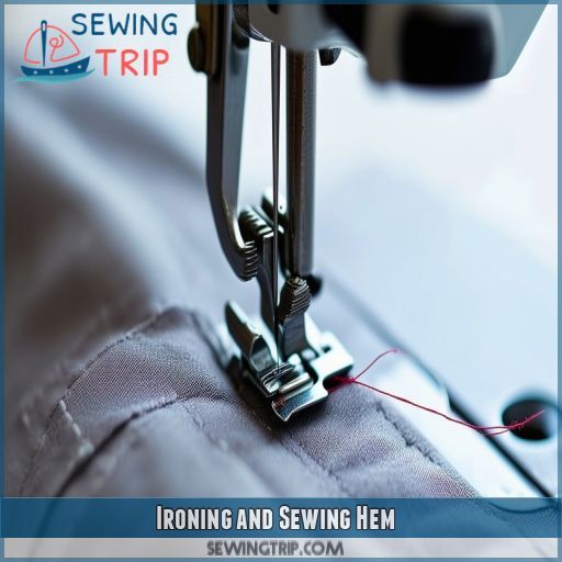 Ironing and Sewing Hem