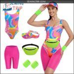KDFJIEelf 80s Workout Costume, Halloween B0CF2DXLSX