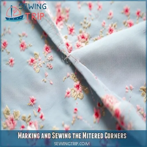 Marking and Sewing the Mitered Corners