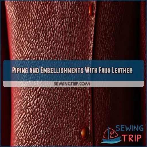 Piping and Embellishments With Faux Leather