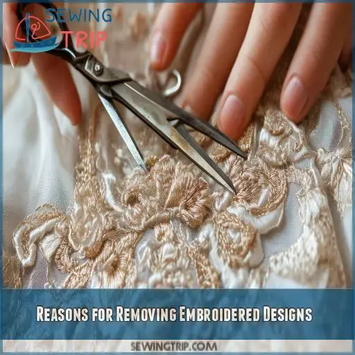 Reasons for Removing Embroidered Designs