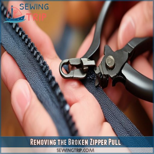 Removing the Broken Zipper Pull