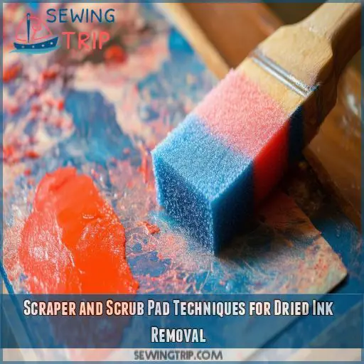 Scraper and Scrub Pad Techniques for Dried Ink Removal