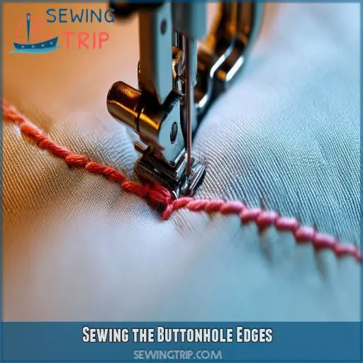 Sewing the Buttonhole Edges