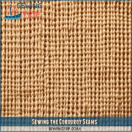 Sewing the Corduroy Seams