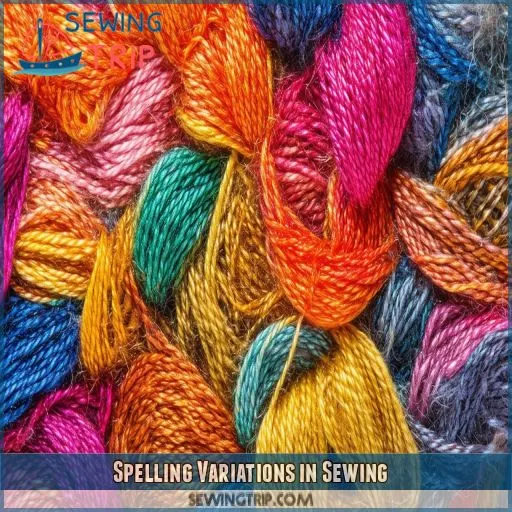 Spelling Variations in Sewing