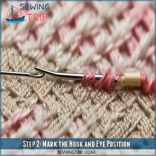 Step 2: Mark the Hook and Eye Position