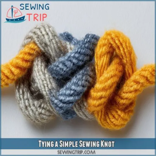 Tying a Simple Sewing Knot