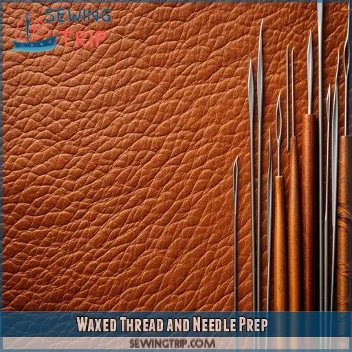 Waxed Thread and Needle Prep